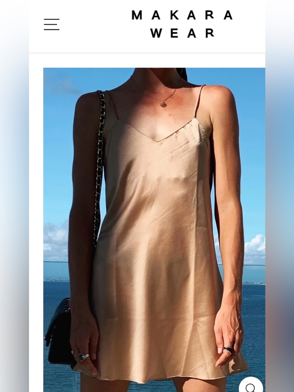 Makara Wear Slip Dress Chemise Size M  Beige Sleeveless Gown